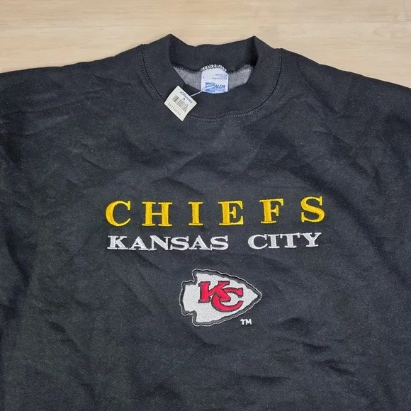 Vintage Salem Sportswear Kansas City Chiefs Embroidered Sweatshirt Size XL NEW - Picture 2 of 6